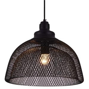 Living District Warren 1-Light Transitional Metal Pendant in Black