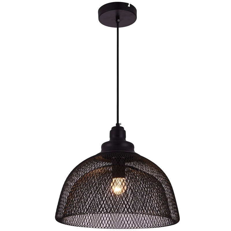 living district warren 1-light transitional metal pendant in black