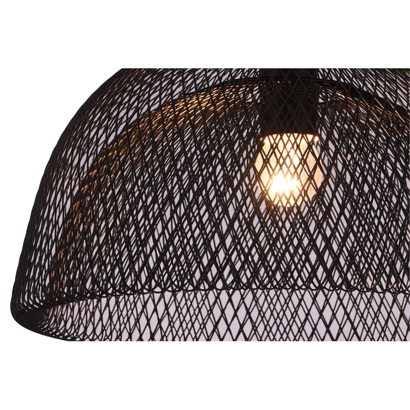 living district warren 1-light transitional metal pendant in black