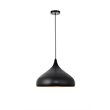 Living District Circa 1-Light Transitional Aluminum Pendant in Black