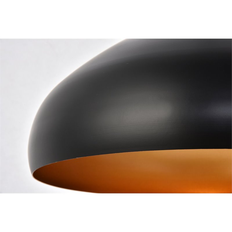 Living District Circa 1-Light Transitional Aluminum Pendant in Black