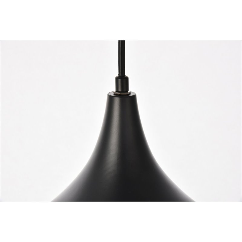 Living District Circa 1-Light Transitional Aluminum Pendant in Black