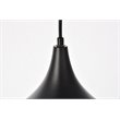 Living District Circa 1-Light Transitional Aluminum Pendant in Black