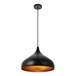 Living District Circa 1-Light Transitional Aluminum Pendant in Black