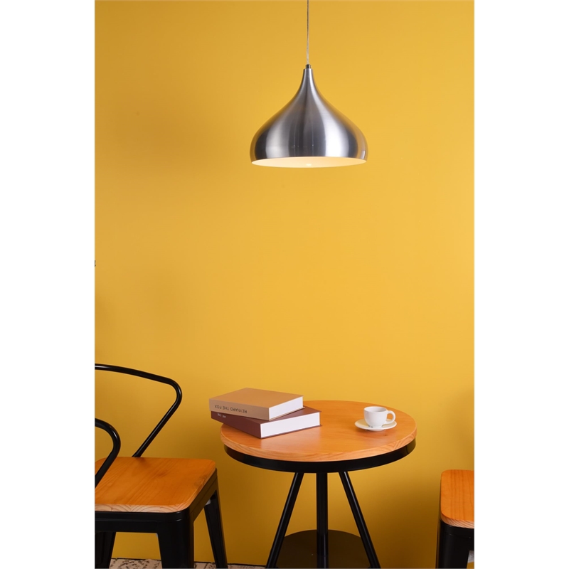 Living District Circa 1 Light Transitional Aluminum Pendant in Black Finish