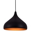 Living District Circa 1 Light Transitional Aluminum Pendant in Black Finish