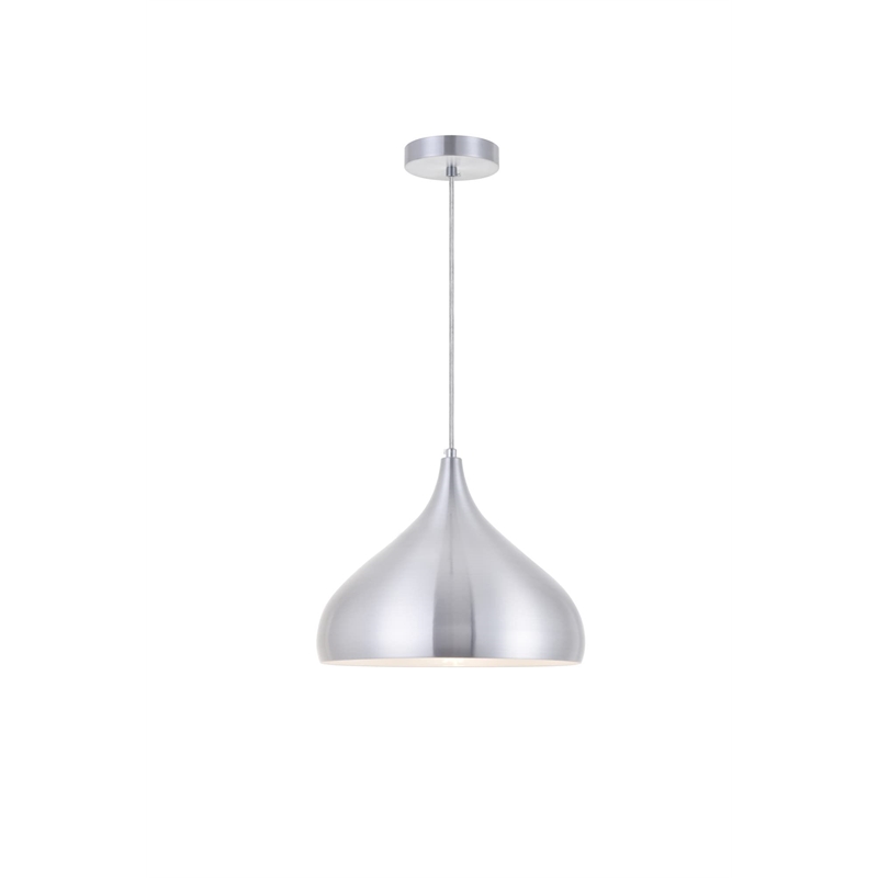 Living District Circa 1 Light Transitional Aluminum Pendant in Black Finish