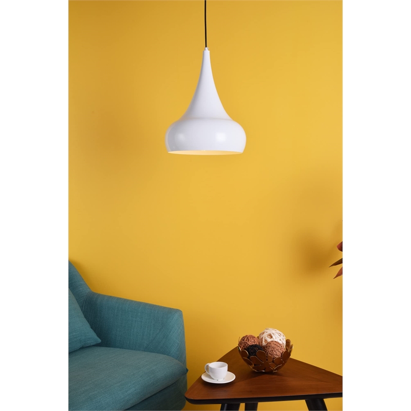 Living District Circa 1 Light Transitional Aluminum Pendant in Black