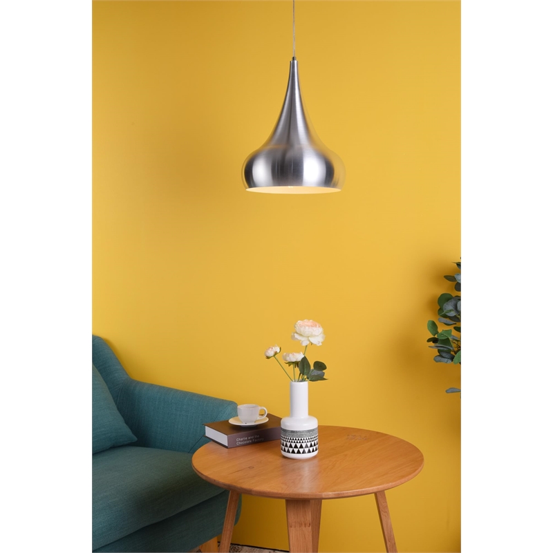 Living District Circa 1 Light Transitional Aluminum Pendant in Black