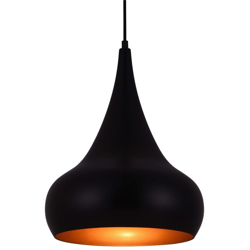 Living District Circa 1 Light Transitional Aluminum Pendant in Black