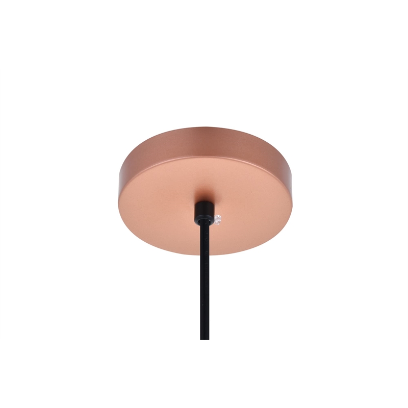 Living District Circa 1 Light Transitional Aluminum Pendant in Black