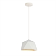 Living District Arden 1-Light Transitional Metal Pendant in White & Gold