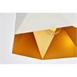 Living District Arden 1-Light Transitional Metal Pendant in White & Gold