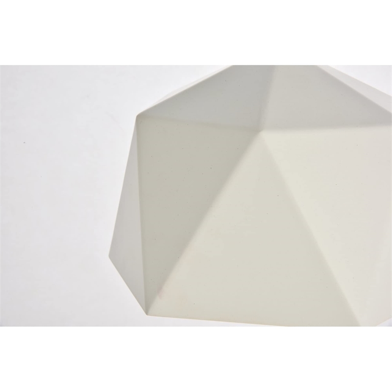 Living District Arden 1-Light Transitional Metal Pendant in White & Gold