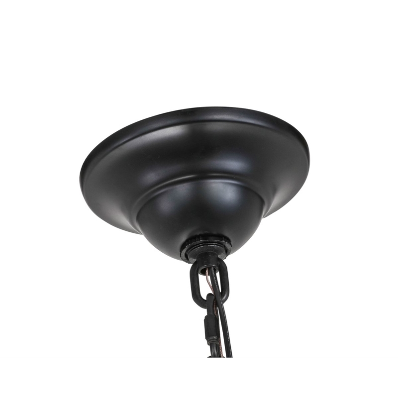 Living District Eclipse 6-Light Metal & Fabric Chandelier in Black/White