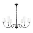 Living District Eclipse 6-Light Metal & Fabric Chandelier in Black/White