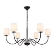 Living District Eclipse 6-Light Metal & Fabric Chandelier in Black/White