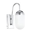 Living District Kace 1-Light Metal & Glass Wall Sconce in Chrome/Frosted White