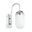 Living District Kace 1-Light Metal & Glass Wall Sconce in Chrome/Frosted White