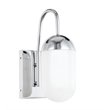 Living District Kace 1-Light Metal & Glass Wall Sconce in Chrome/Frosted White
