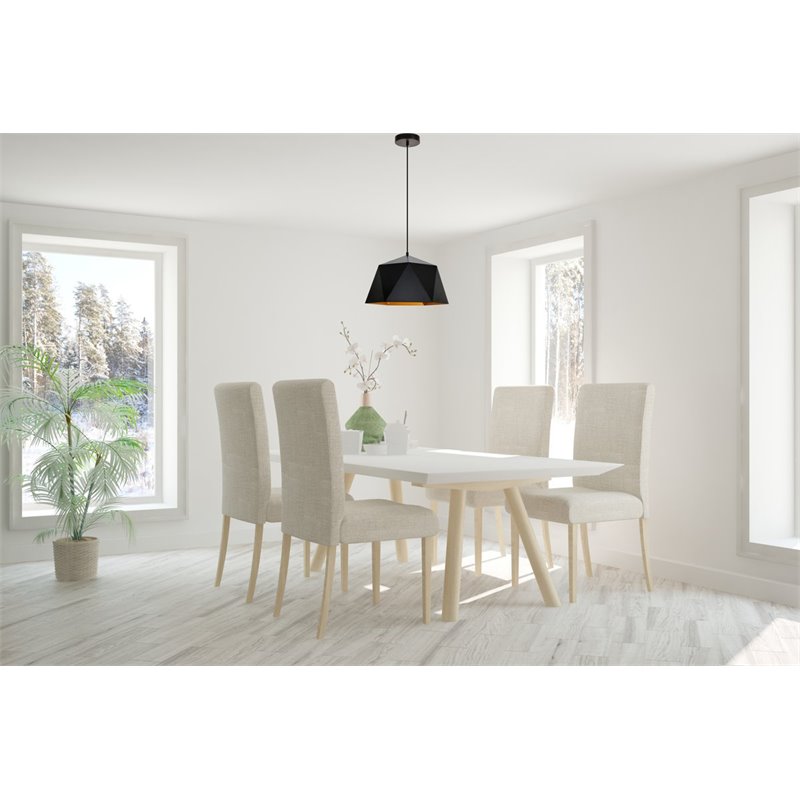 Living District Arden 1-Light Transitional Metal Pendant in Black and Gold