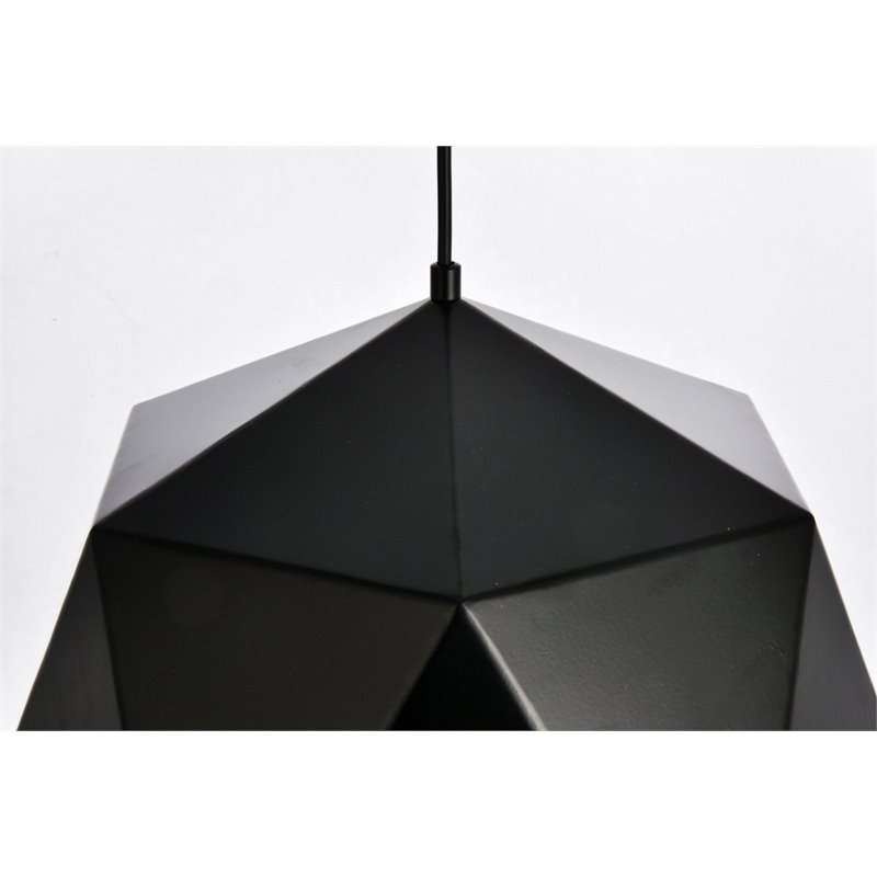 Living District Arden 1-Light Transitional Metal Pendant in Black and Gold