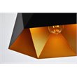 Living District Arden 1-Light Transitional Metal Pendant in Black and Gold
