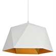 Living District Arden 1-Light Transitional Metal Pendant in White and Gold