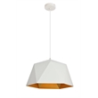 Living District Arden 1-Light Transitional Metal Pendant in White and Gold