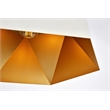 Living District Arden 1-Light Transitional Metal Pendant in White and Gold