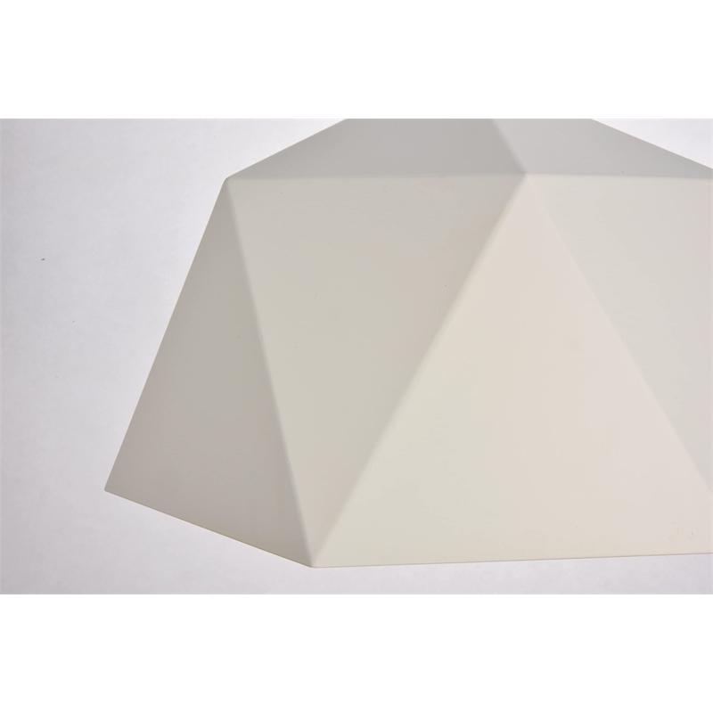 Living District Arden 1-Light Transitional Metal Pendant in White and Gold
