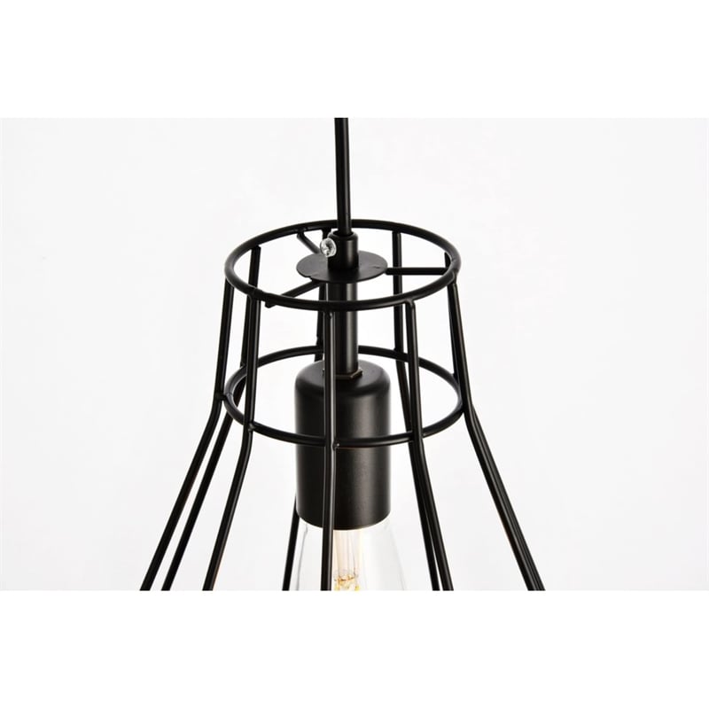 Living District Jago 1-Light Transitional Metal Pendant in Black
