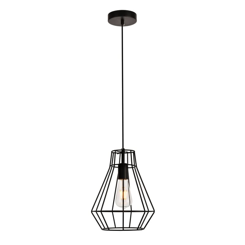 Living District Jago 1-Light Transitional Metal Pendant in Black