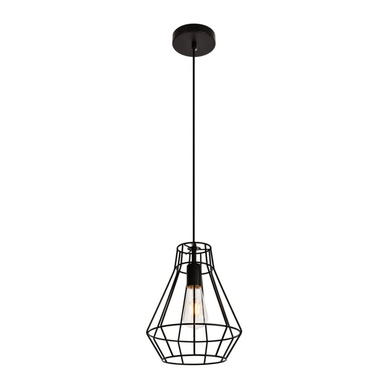 Living District Jago 1-Light Transitional Metal Pendant in Black