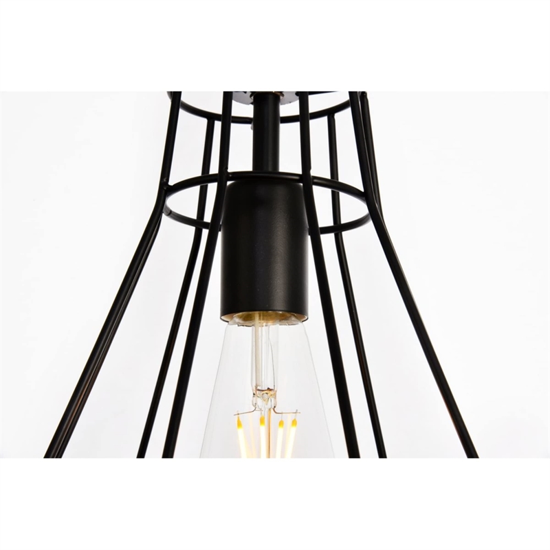 Living District Jago 1-Light Transitional Metal Pendant in Black
