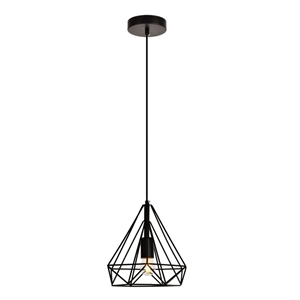 Living District Jago 1-Light Transitional Metal Pendant in Black Finish