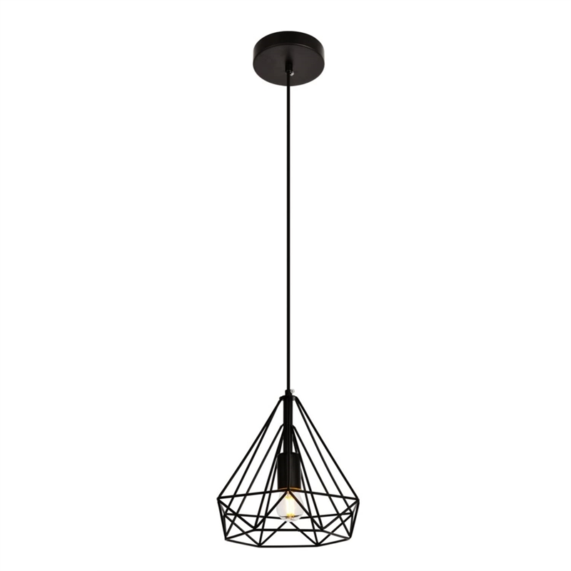Living District Jago 1-Light Transitional Metal Pendant in Black Finish