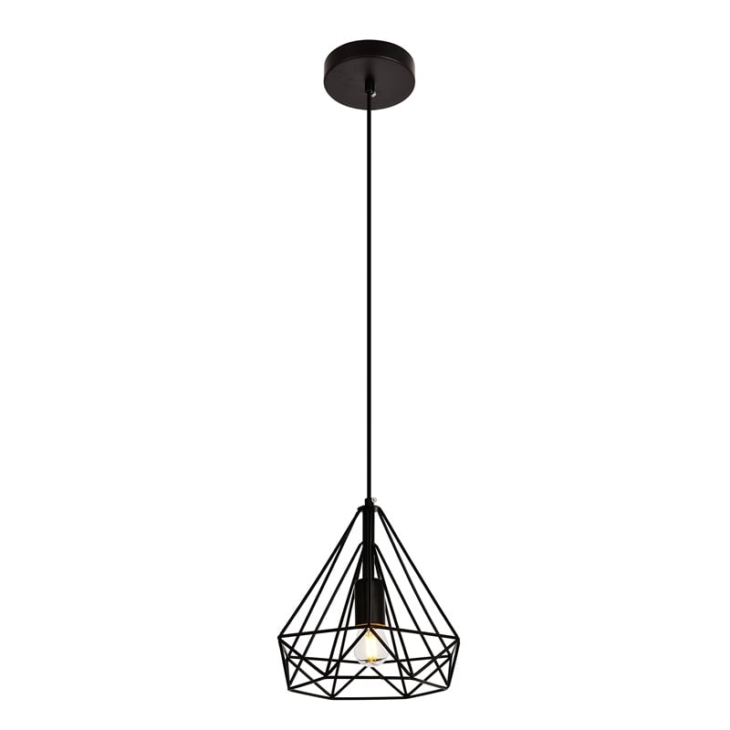 Living District Jago 1-Light Transitional Metal Pendant in Black Finish