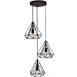 Living District Jago 3-Light Transitional Metal Pendant in Black