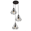 Living District Jago 3-Light Transitional Metal Pendant in Black
