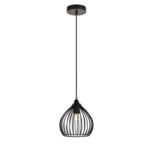 Living District Sayer 1-Light Transitional Metal Pendant in Black