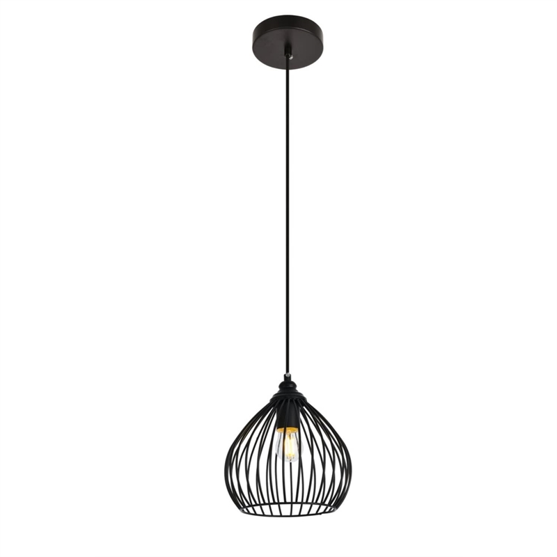 Living District Sayer 1-Light Transitional Metal Pendant in Black