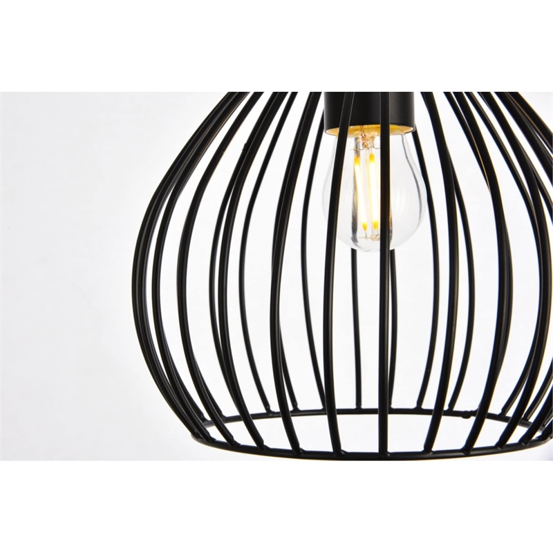 Living District Sayer 1-Light Transitional Metal Pendant in Black