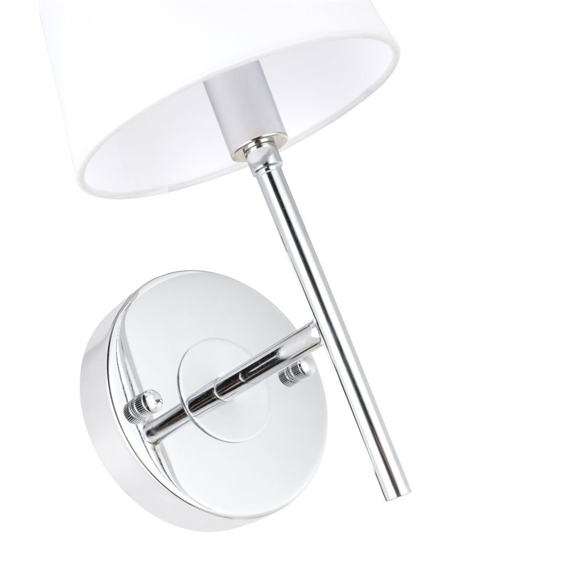 Living District Cason 1-Light Metal & Fabric Wall Sconce in Chrome/White