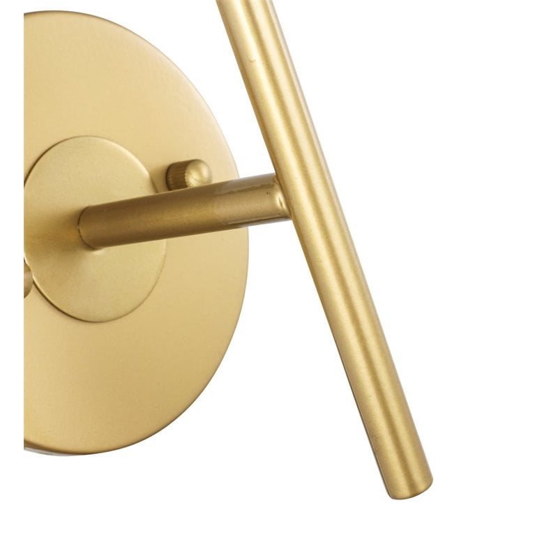 Living District Cason 1-Light Metal & Fabric Wall Sconce in Brass/White