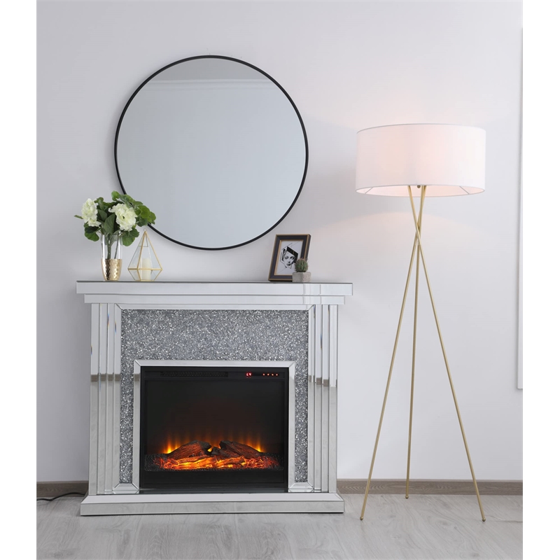 Living District Cason 1-Light Metal & Fabric Floor Lamp in Black/White