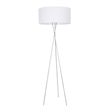 Living District Cason 1-Light Metal & Fabric Floor Lamp in Black/White