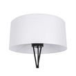 Living District Cason 1-Light Metal & Fabric Floor Lamp in Black/White