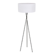 Living District Cason 1-Light Metal & Fabric Floor Lamp in Black/White