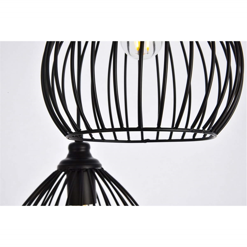 Living District Sayer 3-Light Transitional Metal Pendant in Black